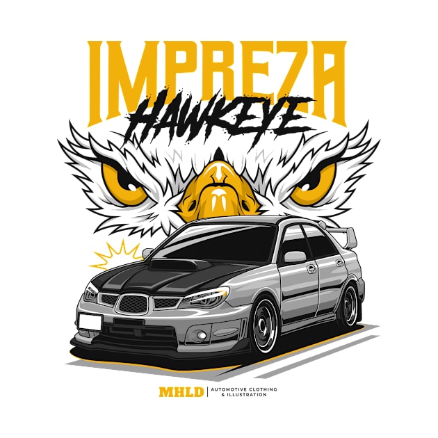 Subaru Impreza Hawkeye STI Car Illustration by Midnight Invaders