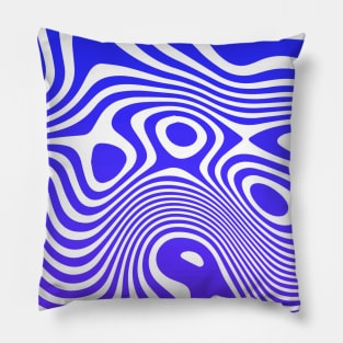 Navy Blue Abstract Strips Art Pillow