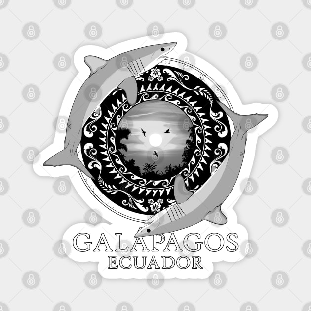 Mako Sharks Ecuador Galápagos Magnet by NicGrayTees