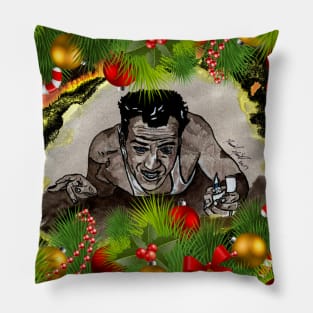 Die Hard Christmas Wreath Pillow