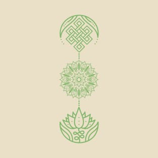 Spiritual Symbols - Unalome - Mandala - Flower of Life T-Shirt