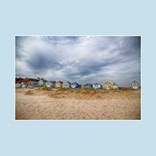 Stormy Skies and Beach Huts at Mudeford T-Shirt