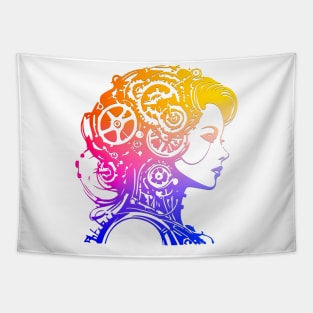 Woman's Face - Colorful Graphic Design Tapestry