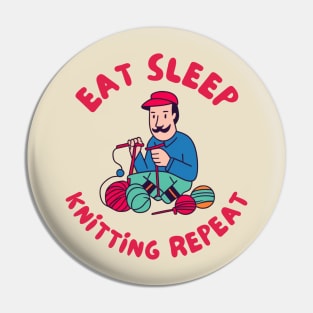 Eat sleep knitting repeat Pin