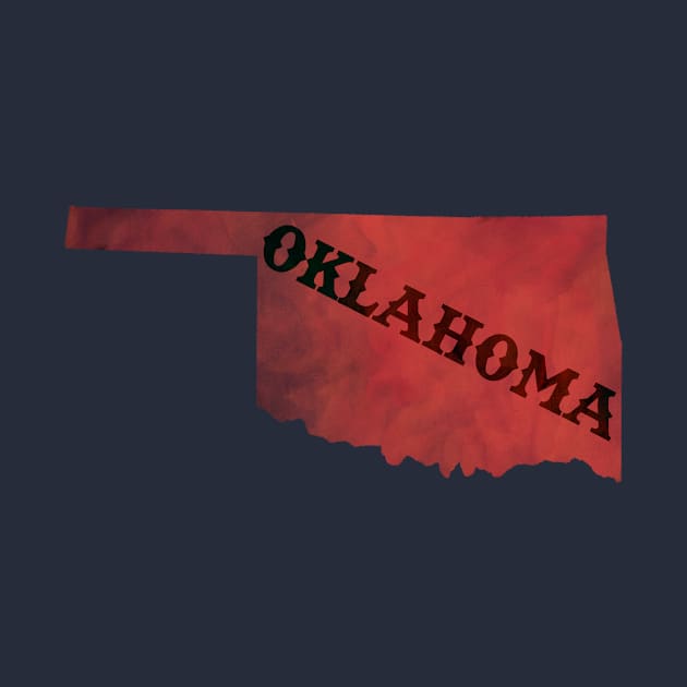 The State of Oklahoma - Red Watercolor by loudestkitten