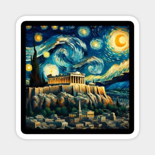 Acropolis Starry Night - Beautiful Iconic Places Magnet