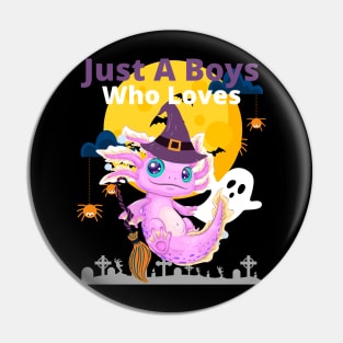 School Halloween 2022 Cool Axolotls Aquarium Pumpkins Squad Pin