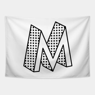 3D Ben Day Dot Isometric Letter M Tapestry