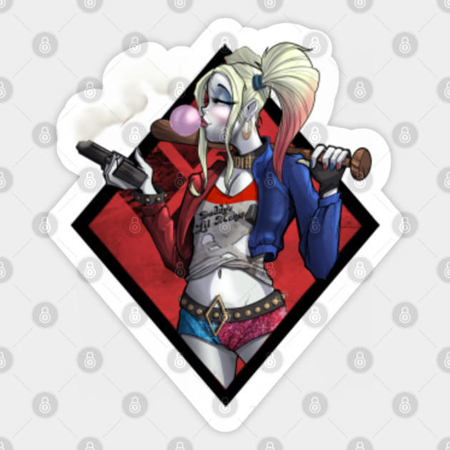 queen of mischief harley quinn sticker teepublic
