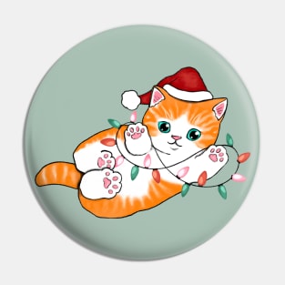Cute Christmas Kitten Pin