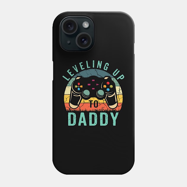 Leveling Up To Daddy 2023 Promoted To Dad Shirt Retro Gamer Phone Case by Sowrav