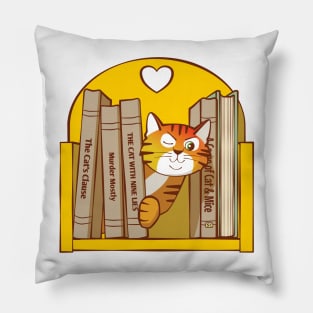 Murder Mystery Books Cat Pillow