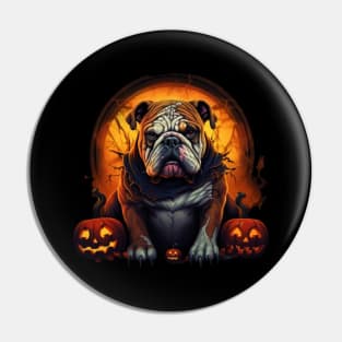 Angry Bulldog Halloween Pin