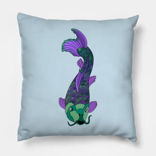 Green and Purple Koi Fish Pillow