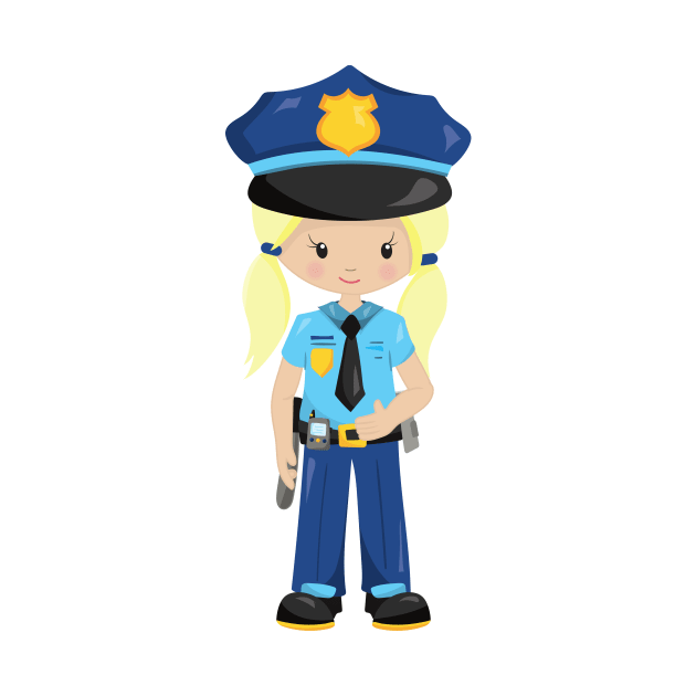 Police Girl, Police Officer, Cop, Blonde Hair by Jelena Dunčević