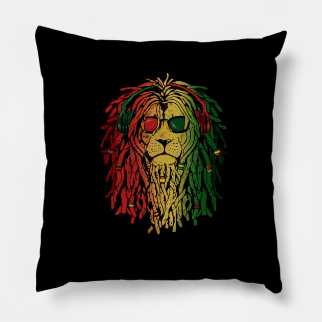 Rasta lion, African Style, Rastafarian, Jamaica Pillow by dukito