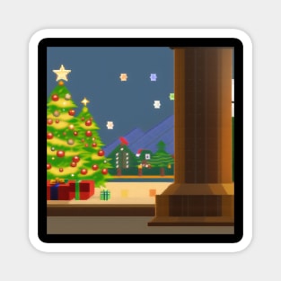A decorated christmas trees Magnet