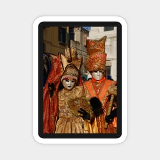 Carnival Couple in Orange Costumes Magnet