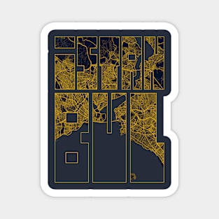 Istanbul, Turkey City Map Typography - Gold Art Deco Magnet