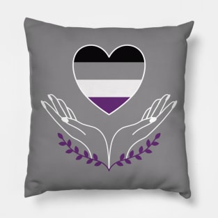 Asexual Pride Flag Heart Pillow