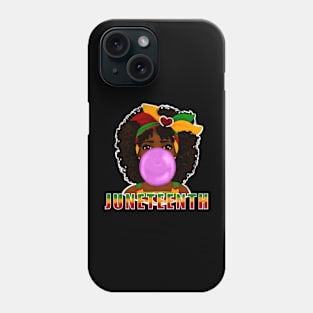 Juneteenth Black Girl Bubble Gum Design Phone Case