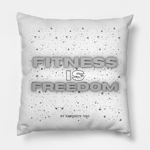 Fitness Is Freedom Gym Workout Exercise Motivation Pillow by KENDRICK JING