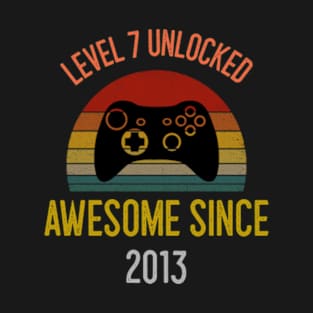 7th Birthday gamer level 7 unlocked 2013 T-Shirt