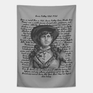 Annie Oakley Portrait and Quote Tapestry