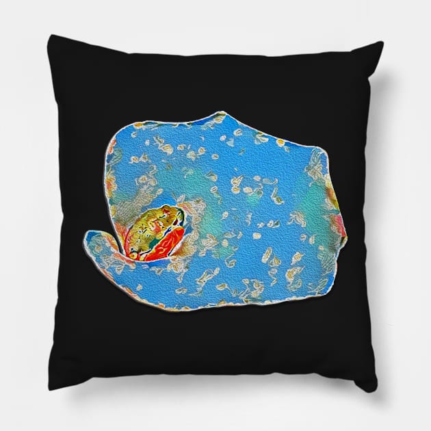 Portrait of a Mediterranean Frog Prince Pillow by Diego-t