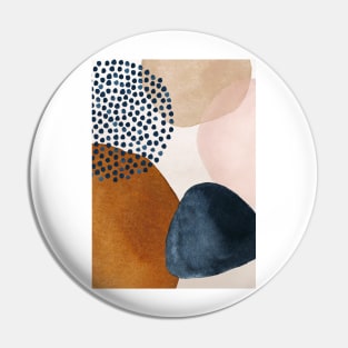 Modern Abstract Terracotta Blush and Navy Blue Pin