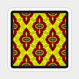 Red Yellow Chrysanthemum Pattern Number 15 Magnet