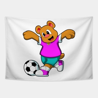 Bear at Sports with Soccer Tapestry