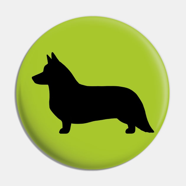 Cardigan Welsh Corgi Silhouette Pin by Coffee Squirrel