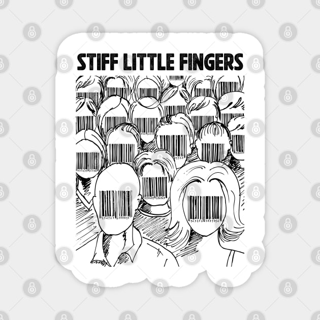 Barcode face Stiff Little Fingers Magnet by adima