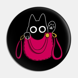 Black Cat in Purse Pin