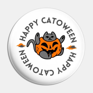 Happy Catoween Funny Halloween Kitty 2021 Pin