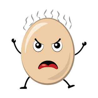 Angry Egg - Funny Character Illustration T-Shirt