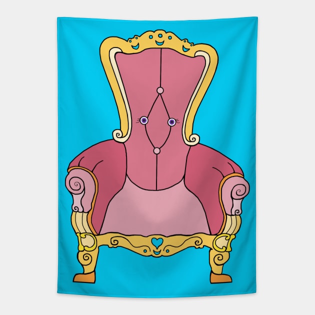 Pink Victorian Cheerful Chair Tapestry by Art by Deborah Camp