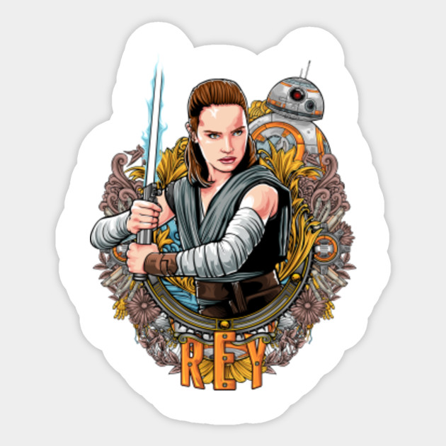 rey star wars sticker teepublic