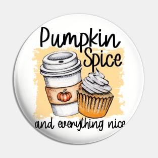 Pumpkin Spice and Everything Nice Cute Tshirt for Women Fall Autumn Latte Pin