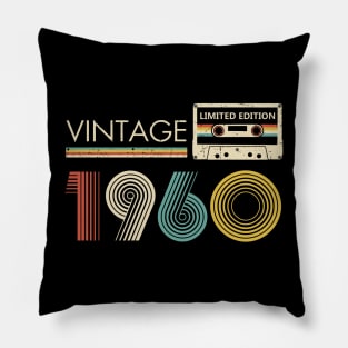 63rd Birthday Vintage 1960 Limited Edition Cassette Tape Pillow