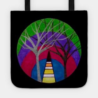 Geometric Art With Trees Tote