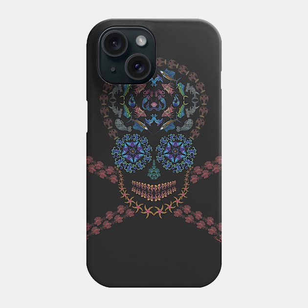 Marine Creature Skull Phone Case by artsytoocreations