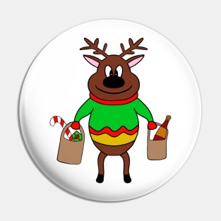 Merry Christmas Funny Reindeer Pin