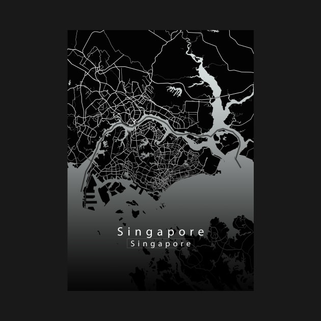 Singapore City Map dark by Robin-Niemczyk