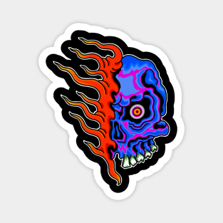 Neon Ghost Skull Magnet