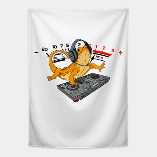 Bearded Dragon DJ Gift Djing VU Meter Level Tapestry