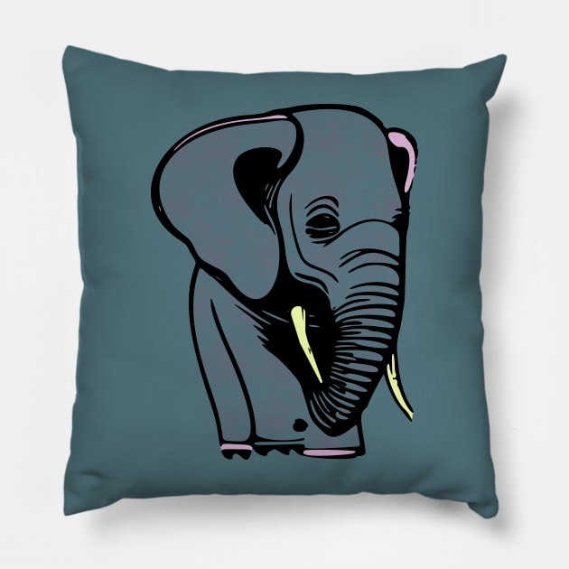 Cute Elephant Pillow by Javisolarte