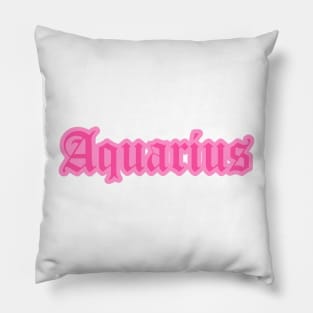 Aquarius Zodiac Pink Astrology Aesthetic Pillow