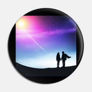 Valentine Wall Art -  Cosmic Sunset - Unique Valentine Fantasy Planet Landsape - Photo print, canvas, artboard print Pin